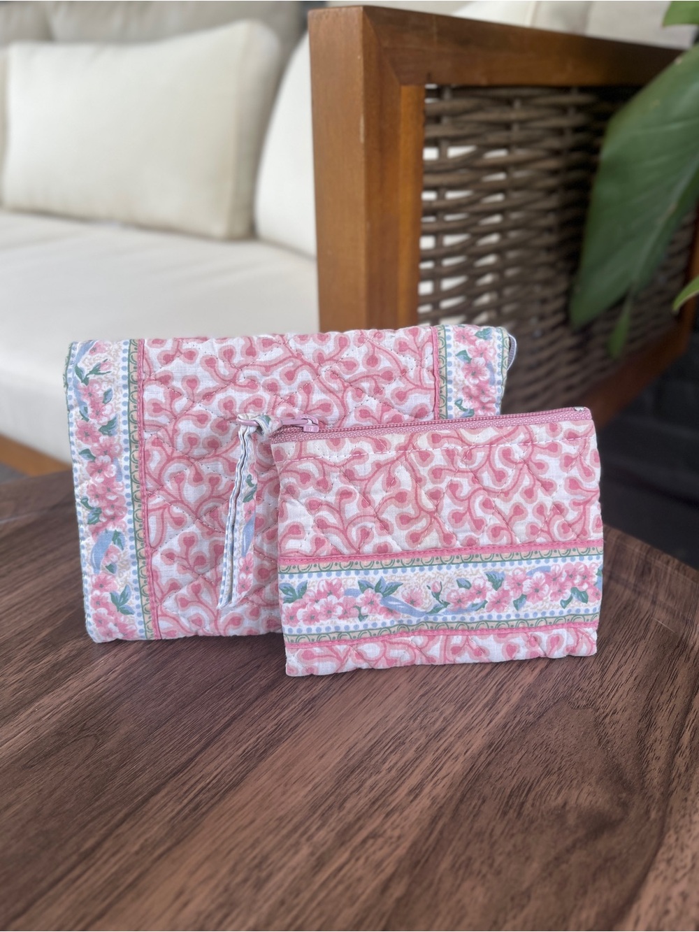 Vera Bradley Pink Book Cover & Coin Purse